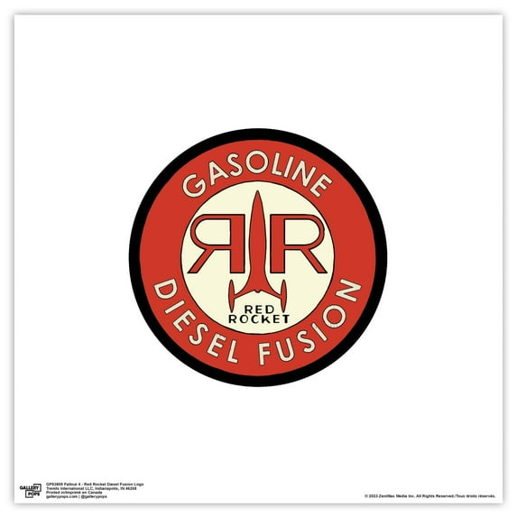 Gallery Pops Fallout 4 - Red Rocket Diesel Fusion Logo Wall Art, Unframed Version, 12" x 12"
