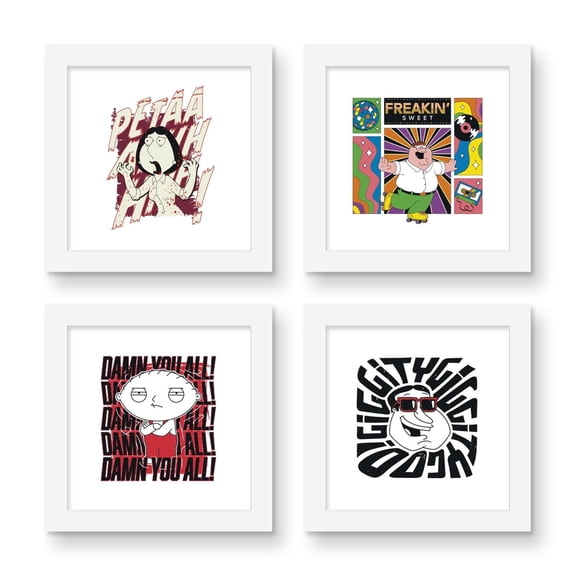 Gallery Pops Family Guy - Badge Wall Art Bundle (4-Pack)
