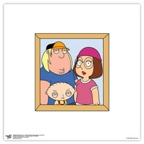 Gallery Pops Family Guy - Family Photos Meg, Stewie and Chris Wall Art, Unframed Version, 12" x 12"