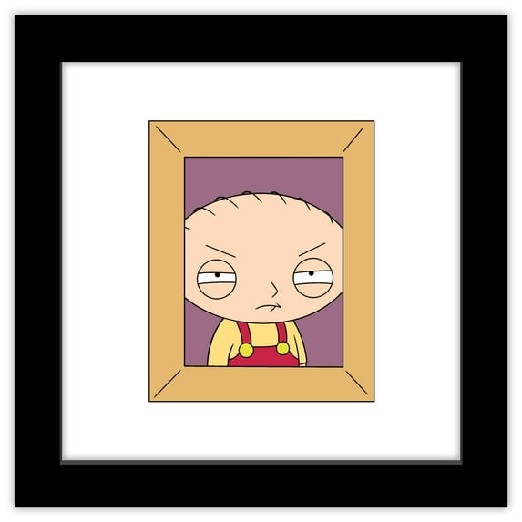 Gallery Pops Family Guy - Family Photos Stewie Wall Art, Black Framed Version, 12" x 12"
