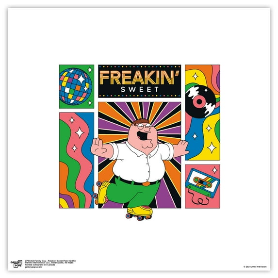 Gallery Pops Family Guy - Freakin' Sweet Peter Griffin Wall Art, Unframed Version, 12" x 12"
