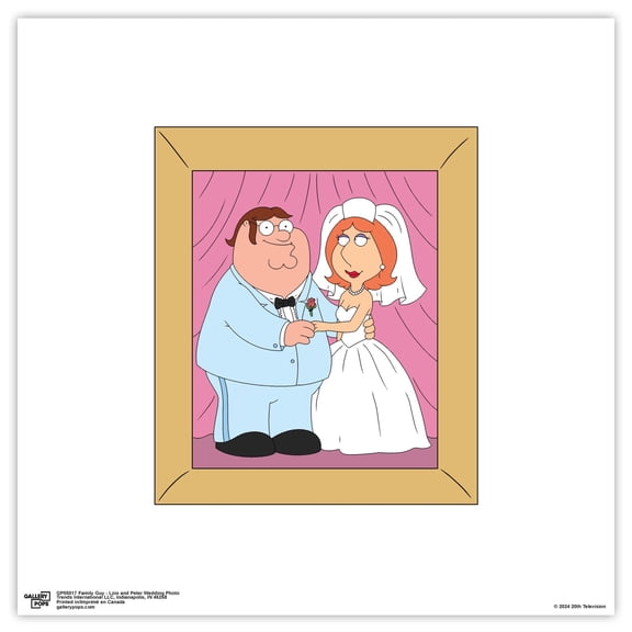 Gallery Pops Family Guy - Lois and Peter Wedding Photo Wall Art, Unframed Version, 12" x 12"