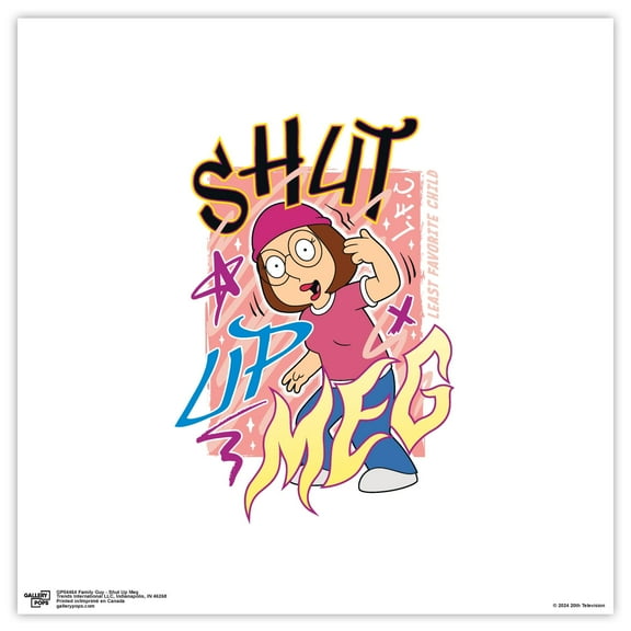 Gallery Pops Family Guy - Shut Up Meg Wall Art, Unframed Version, 12" x 12"