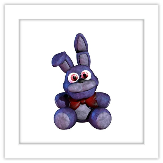 Gallery Pops Five Nights at Freddy's - Bonnie Plushie Wall Art, White Framed Version, 12" x 12"