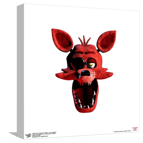 Gallery Pops Five Nights at Freddy's - Foxy Headshot Canvas Wall Art, Unframed Version, 12" x 12"