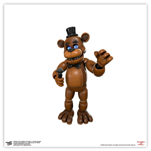 Gallery Pops Five Nights at Freddy's - Freddy Fazbear Wall Art, Unframed Version, 12" x 12"