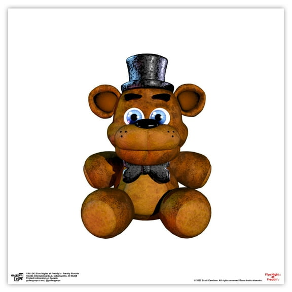 Gallery Pops Five Nights at Freddy's - Freddy Plushie Wall Art, Unframed Version, 12" x 12"