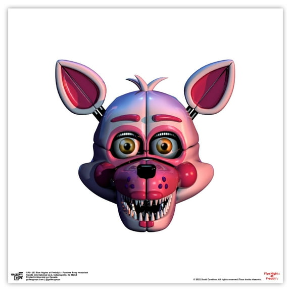 Gallery Pops Five Nights at Freddy's - Funtime Foxy Headshot Wall Art, Unframed Version, 12" x 12"
