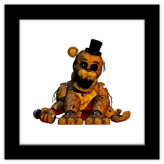 Gallery Pops Five Nights at Freddy's - Golden Freddy Wall Art, Black Framed Version, 12" x 12"