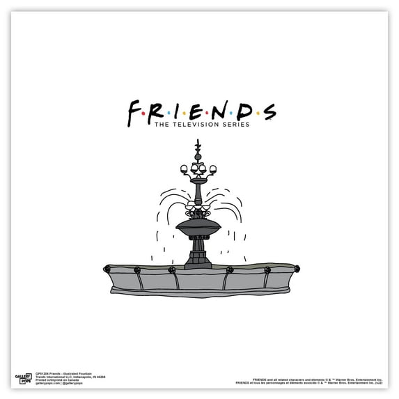 Gallery Pops Friends - Illustrated Fountain Wall Art, Unframed Version, 12" x 12"