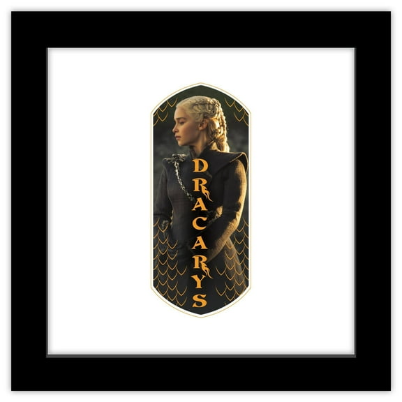 Gallery Pops Game of Thrones - Daenerys Targaryen Wall Art, Black Framed Version, 12" x 12"