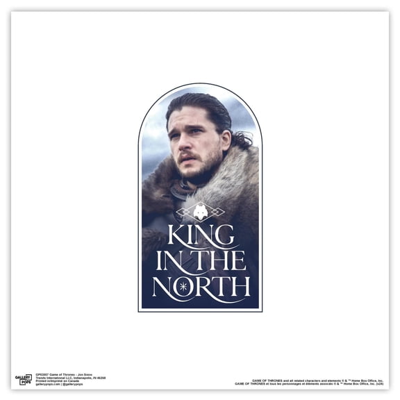 Gallery Pops Game of Thrones - Jon Snow Wall Art, Unframed Version, 12" x 12"