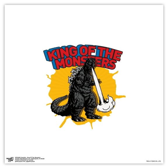 Gallery Pops Godzilla - King Of The Monsters Wall Art, Unframed Version, 12" x 12"