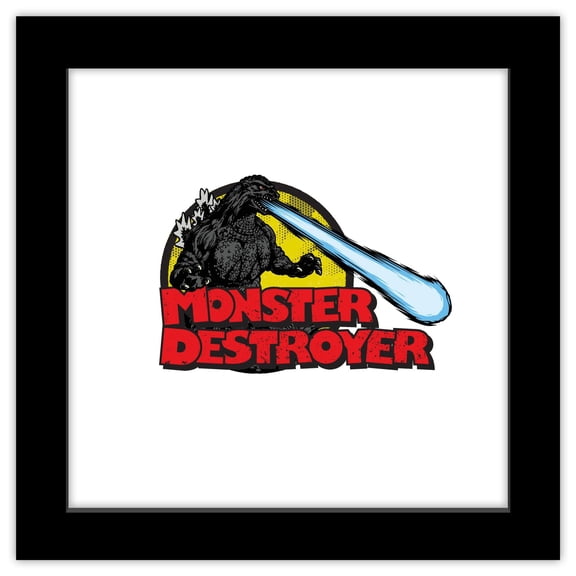 Gallery Pops Godzilla - Monster Destroyer Wall Art, Black Framed Version, 12" x 12"