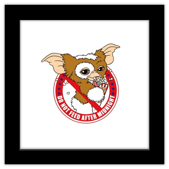 Gallery Pops Gremlins - Don't Feed After Midnight Wall Art, Black Framed Version, 12" x 12"