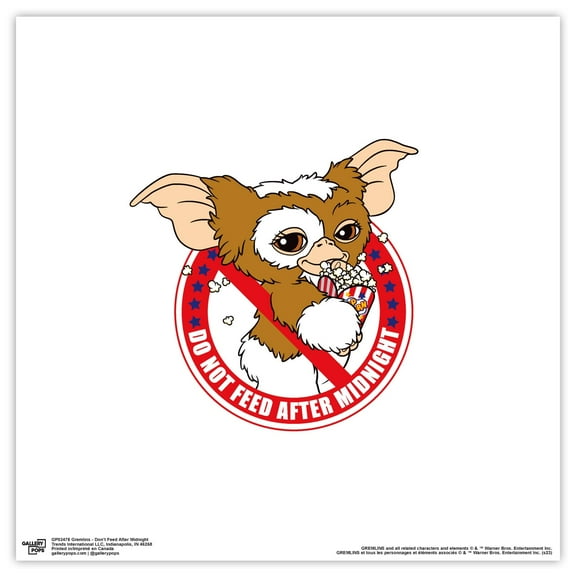 Gallery Pops Gremlins - Don't Feed After Midnight Wall Art, Unframed Version, 12" x 12"