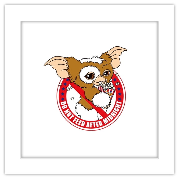 Gallery Pops Gremlins - Don't Feed After Midnight Wall Art, White Framed Version, 12" x 12"