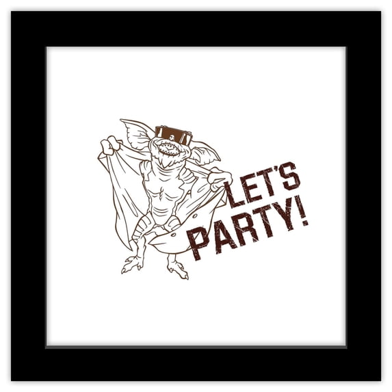 Gallery Pops Gremlins - Let's Party Wall Art, Black Framed Version, 12" x 12"