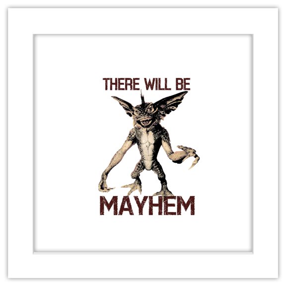 Gallery Pops Gremlins - There Will Be Mayhem Wall Art, White Framed Version, 12" x 12"