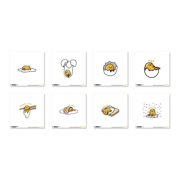 Gallery Pops Gudetama - Lazy Egg Wall Art Bundle (8-Pack), Unframed Version, 12" x 12"
