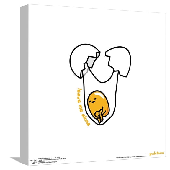 Gallery Pops Gudetama - Leave Me Alone Canvas Wall Art, Unframed Version, 12" x 12"