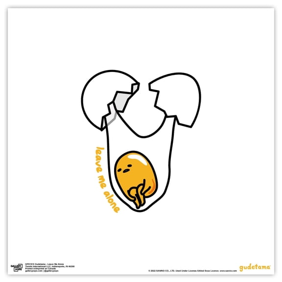 Gallery Pops Gudetama - Leave Me Alone Wall Art, Unframed Version, 12" x 12"