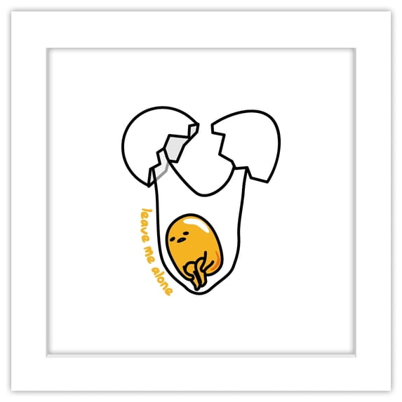 Gallery Pops Gudetama - Leave Me Alone Wall Art, White Framed Version, 12" x 12"