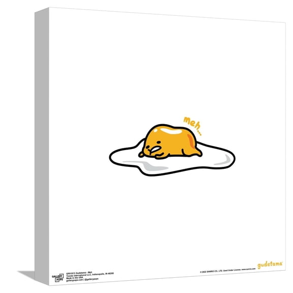 Gallery Pops Gudetama - Meh Canvas Wall Art, Unframed Version, 12" x 12"