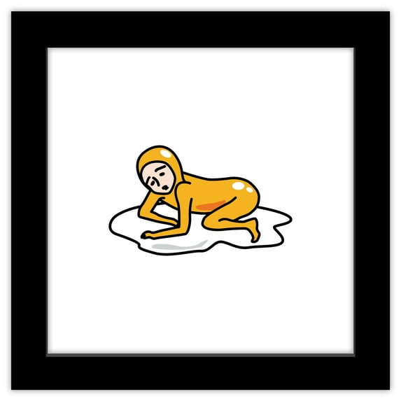 Gallery Pops Gudetama - Nisetama Wall Art, Black Framed Version, 12" x 12"
