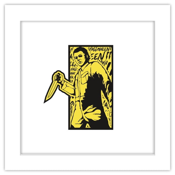 Gallery Pops Halloween II - Punk Era Michael Myers Wall Art, White Framed Version, 12" x 12"