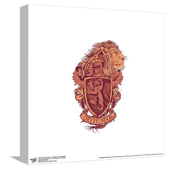 Gallery Pops Harry Potter - Gryffindor Crest Graphic Canvas Wall Art, Unframed Version, 12" x 12"