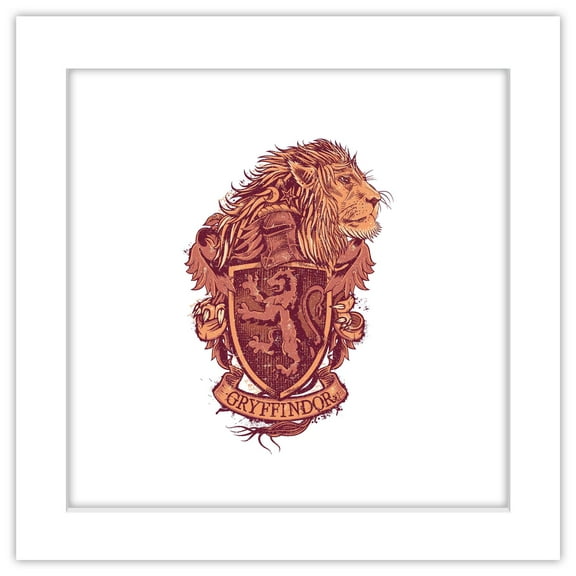 Gallery Pops Harry Potter - Gryffindor Crest Graphic Wall Art, White Framed Version, 12" x 12"