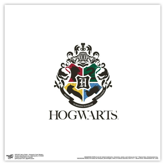 Gallery Pops Harry Potter - Hogwarts Crest Modern Wall Art, Unframed Version, 12" x 12"