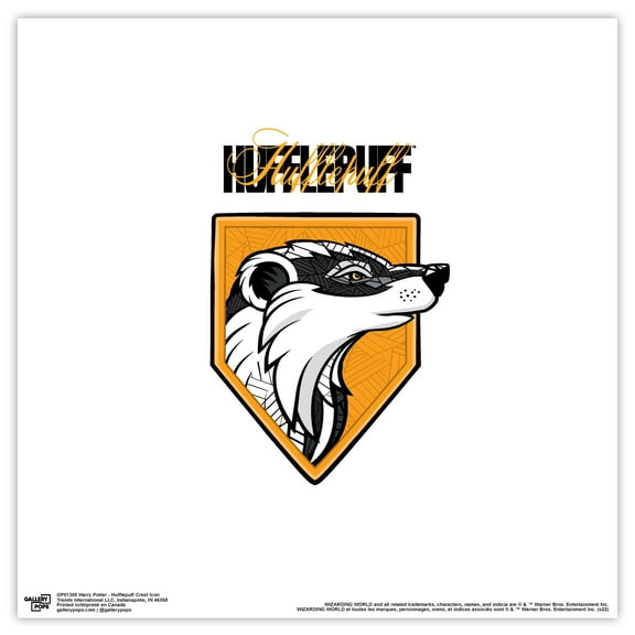 Gallery Pops Harry Potter - Hufflepuff Crest Icon Wall Art, Unframed Version, 12" x 12"