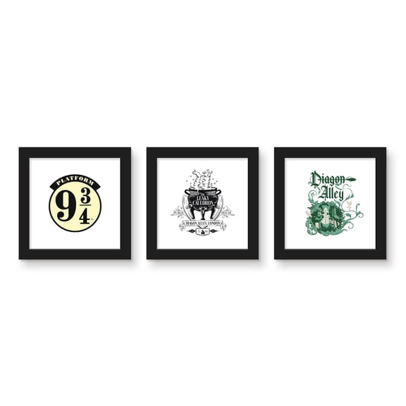 Gallery Pops® Harry Potter Locations Wall Art Bundle (3-Pack), Black Framed Version, 12" x 12"