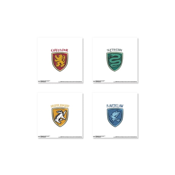 Gallery Pops Harry Potter - Nameplate Crests Wall Art Bundle (4-Pack), Unframed Version, 12" x 12"