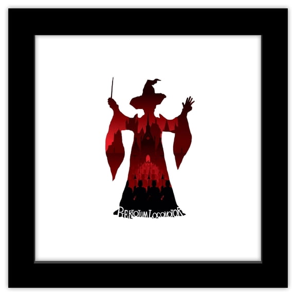 Gallery Pops Harry Potter - Piertotum Locomotor Wall Art, Black Framed Version, 12" x 12"