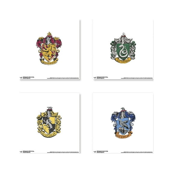 Gallery Pops Harry Potter - Scroll Crests Wall Art Bundle (4-Pack), Unframed Version, 12" x 12"