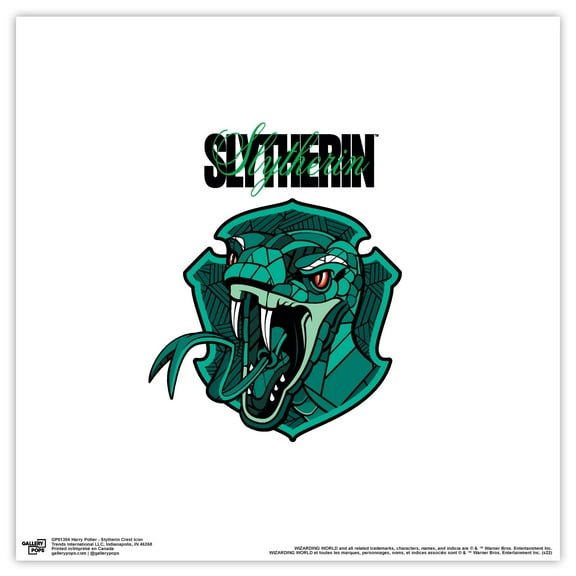 Gallery Pops Harry Potter - Slytherin Crest Icon Wall Art, Unframed Version, 12" x 12"