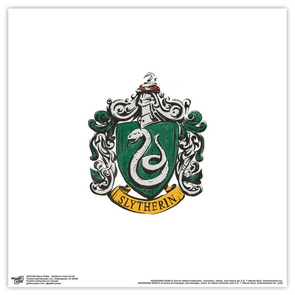 Gallery Pops Harry Potter - Slytherin Crest Scroll Wall Art, Unframed Version, 12" x 12"
