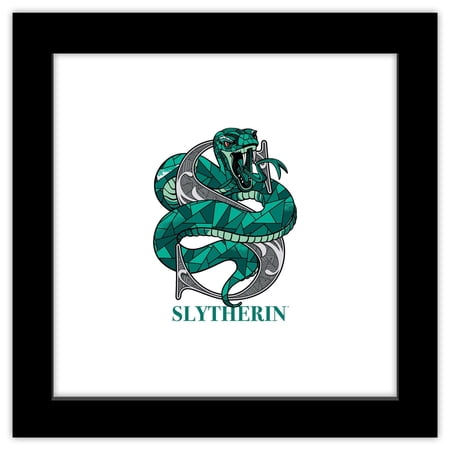 Gallery Pops Harry Potter - Slytherin Crest Stand Together Wall Art, Black Framed Version, 12" x 12"