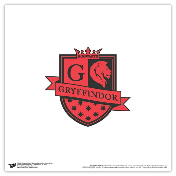 Gallery Pops Harry Potter - Symbol Revival Gryffindor Crest Wall Art, Unframed Version, 12" x 12"