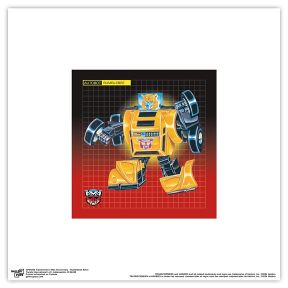 Gallery Pops Hasbro Transformers - Bumblebee Retro Wall Art, Unframed Version, 12" x 12"