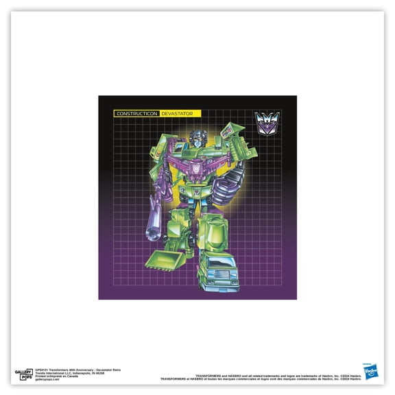Gallery Pops Hasbro Transformers - Devastator Retro Wall Art, Unframed Version, 12" x 12"