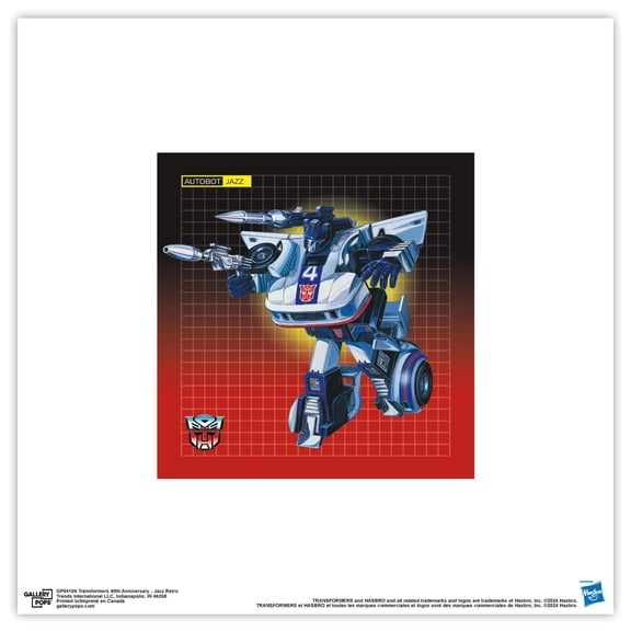 Gallery Pops Hasbro Transformers - Jazz Retro Wall Art, Unframed Version, 12" x 12"