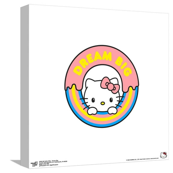 Gallery Pops Hello Kitty - Dream Big Canvas Wall Art, Unframed Version, 12" x 12"