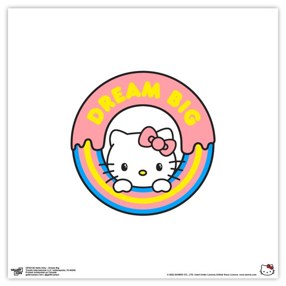Gallery Pops Hello Kitty - Dream Big Wall Art, Unframed Version, 12" x 12"