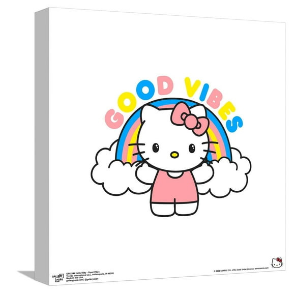 Gallery Pops Hello Kitty - Good Vibes Canvas Wall Art, Unframed Version, 12" x 12"
