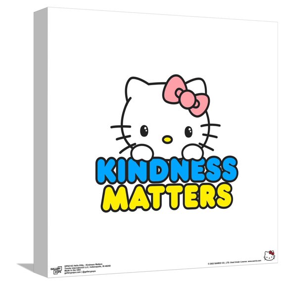 Gallery Pops Hello Kitty - Kindness Matters Canvas Wall Art, Unframed Version, 12" x 12"