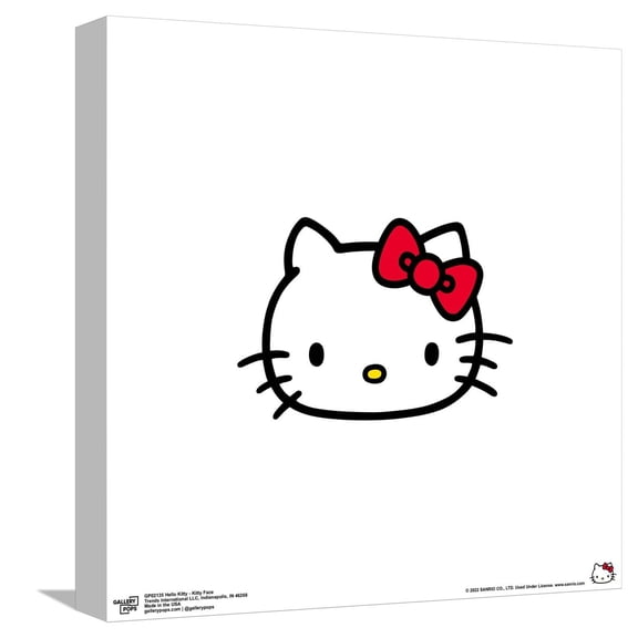 Gallery Pops Hello Kitty - Kitty Face Canvas Wall Art, Unframed Version, 12" x 12"